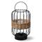 Glitzhome® 11.75" Metal Wire Faux Rattan Solar Powered Outdoor Lantern